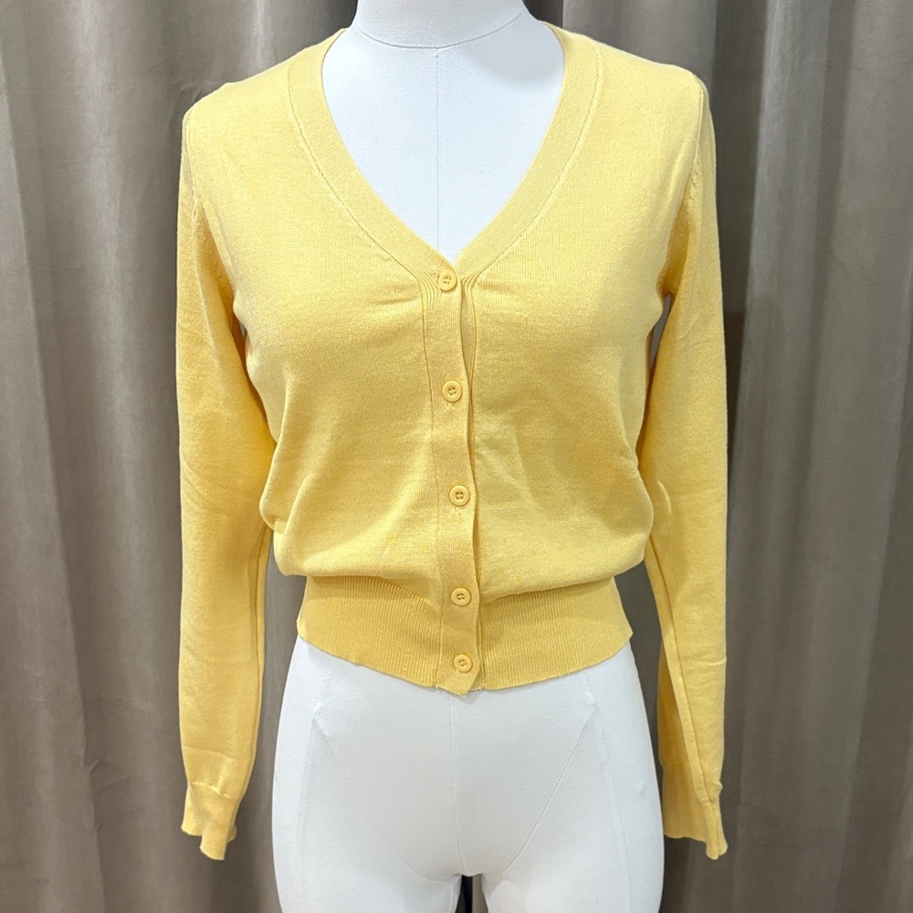 Yellow Women's Cardigan Sweater